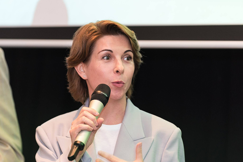 Cristina Riesen, EIC Board Member and Founder/CEO of Educreators, speaks at the EuroTech Summer Reception