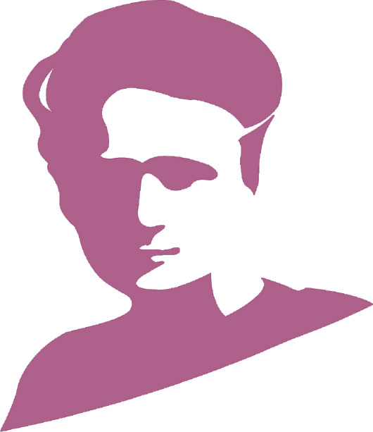 A stylised silhouette of Marie Curie's head, used by the European Commission for the promotion of its MSCA